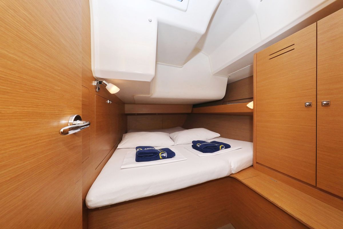 Cabin on Ocean Tango, a Dufour 460 GL sailboat at Grad Trogir, Croatia