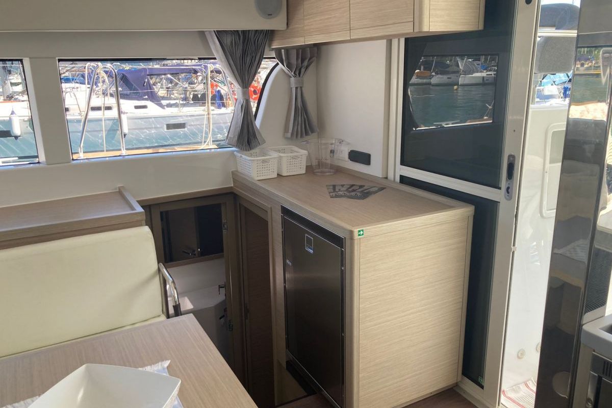 Galley of Atmosfera W, a Lagoon 40 catamaran at Paraty, Brazil