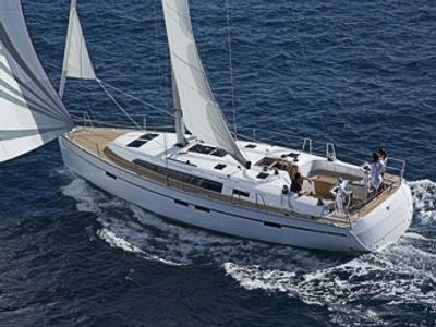 Exterior view of Four, a Bavaria Cruiser 46 sailboat at Fisksätra, Sweden