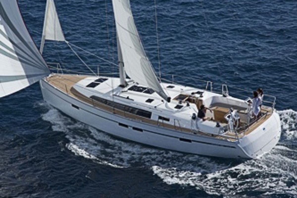 Exterior view of Four, a Bavaria Cruiser 46 sailboat at Fisksätra, Sweden