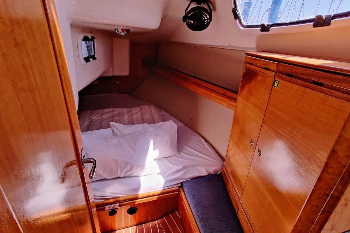 Cabin on Achi, a Bavaria 31 Cruiser sailboat at Općina Sukošan, Croatia