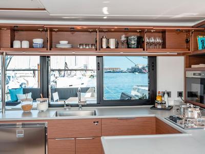 Galley of Back To The Future, a Lagoon 46 catamaran at Fethiye, Turkey