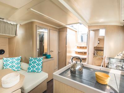 Galley of Hydros, a Beneteau Oceanis 41.1 sailboat at Rosignano Solvay, Italy