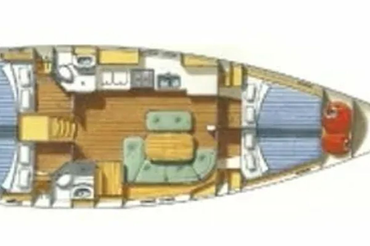 Floor plan of Pigasos, a Beneteau Oceanis Clipper 473 sailboat at Municipal Unit of Lefkada, Greece