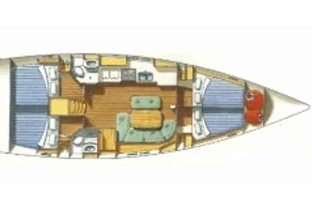 Floor plan of Pigasos, a Beneteau Oceanis Clipper 473 sailboat at Municipal Unit of Lefkada, Greece