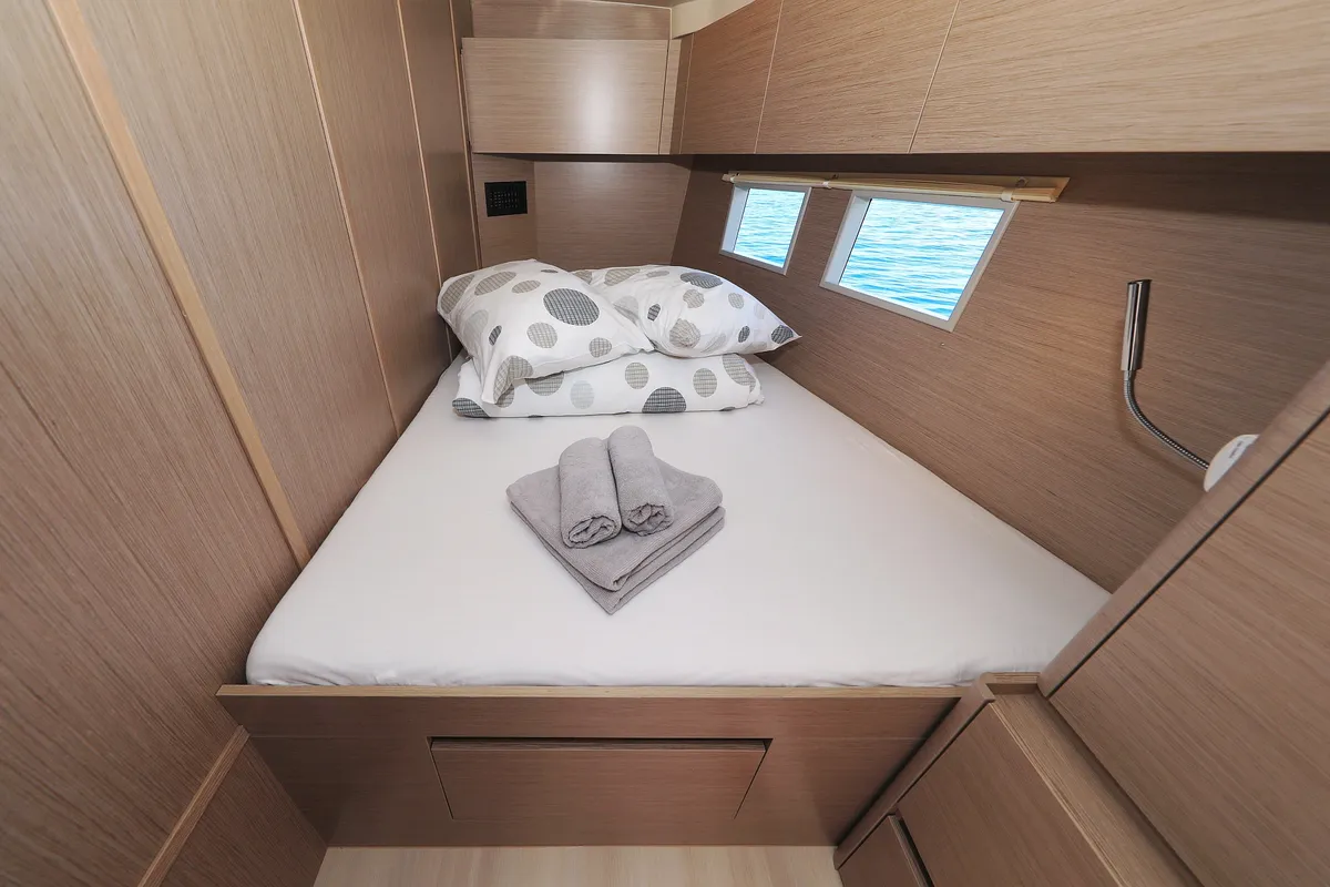 Cabin on Crusader, a Hanse Yachts Hanse 588 sailboat at Seget Donji, Croatia