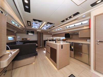 Salon of Crusader, a Hanse Yachts Hanse 588 sailboat at Seget Donji, Croatia