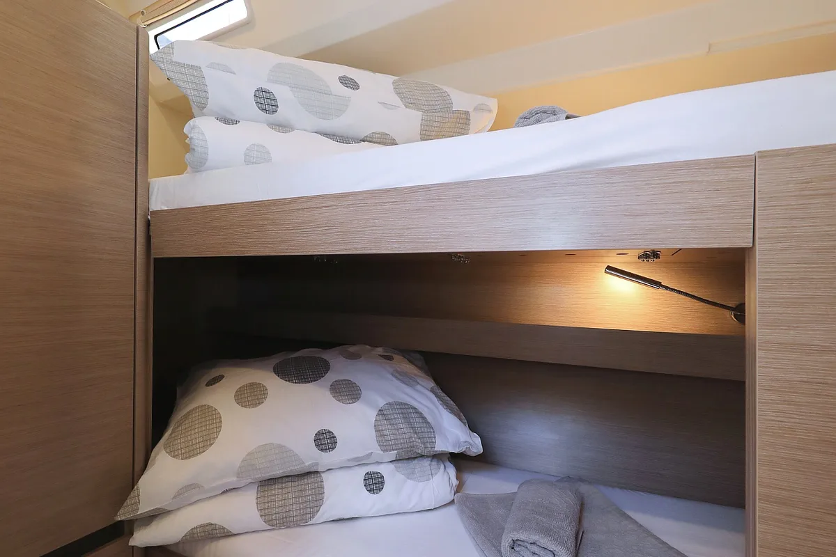 Cabin on Crusader, a Hanse Yachts Hanse 588 sailboat at Seget Donji, Croatia