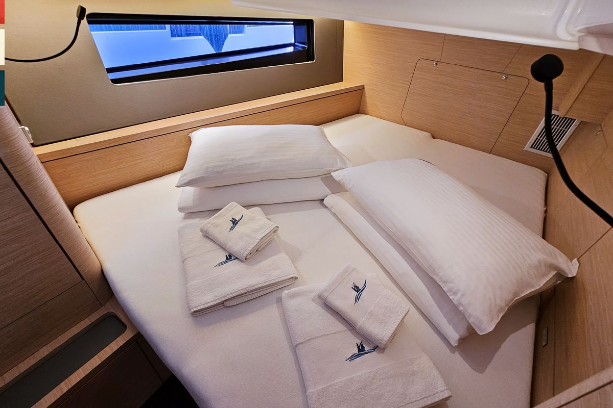 Cabin on Ella, a Dufour 41 sailboat at Općina Rogoznica, Croatia