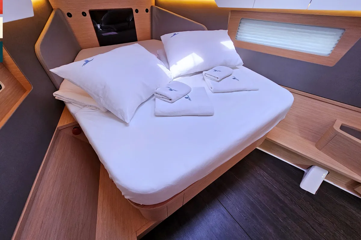 Cabin on Ella, a Dufour 41 sailboat at Općina Rogoznica, Croatia