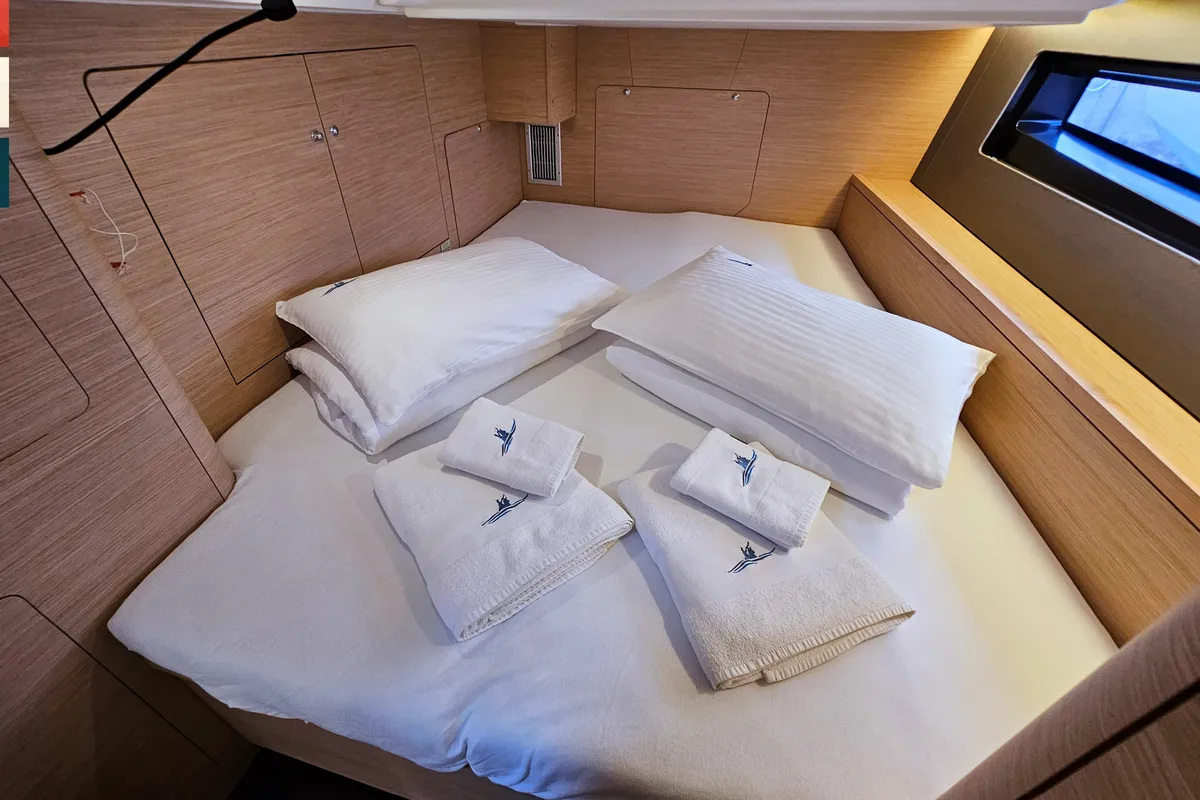 Cabin on Ella, a Dufour 41 sailboat at Općina Rogoznica, Croatia