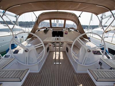 Cockpit of Essi, a Elan Impression 35 sailboat at Mali Lošinj, Croatia