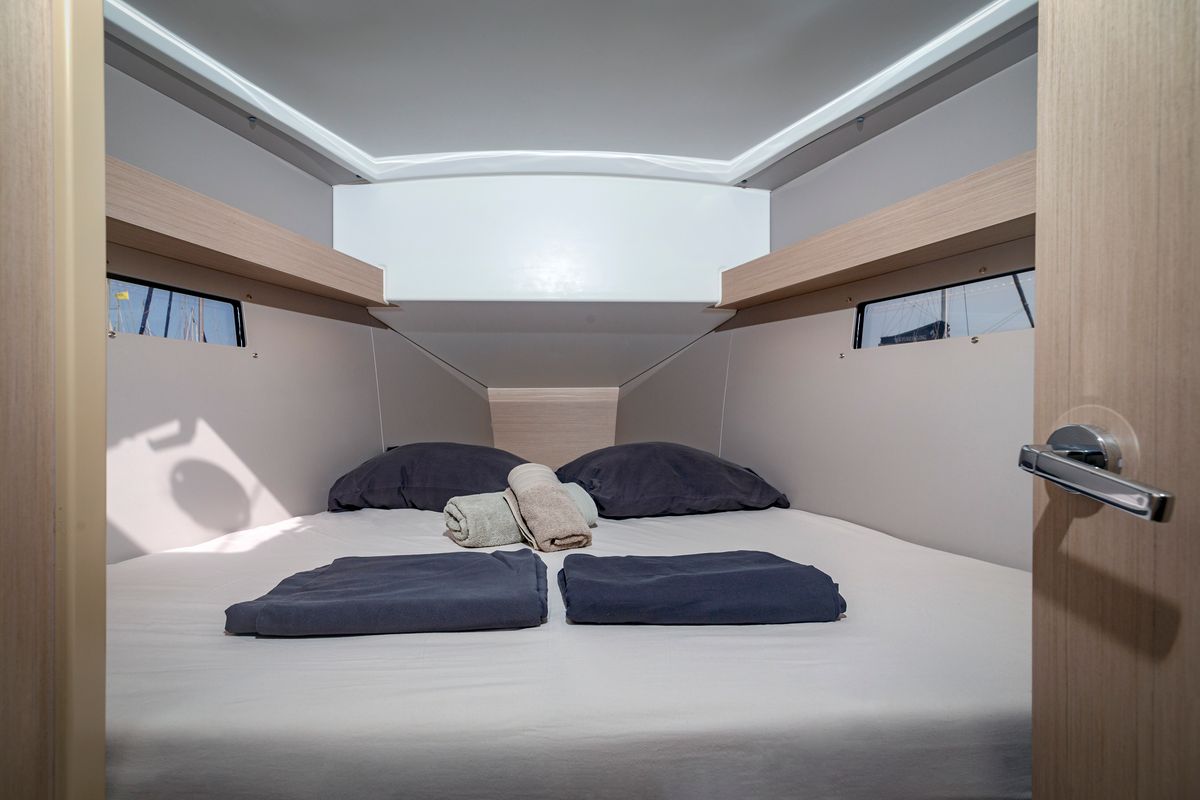 Cabin on Pink Floyd, a Beneteau Oceanis 34.1 sailboat at Municipal Unit of Lefkada, Greece