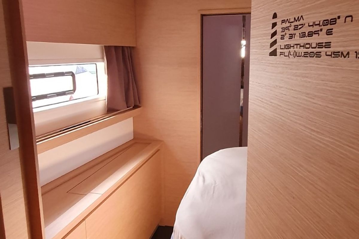 Cabin on Princess, a Fountaine Pajot Aura 51 catamaran at Seget Donji, Croatia