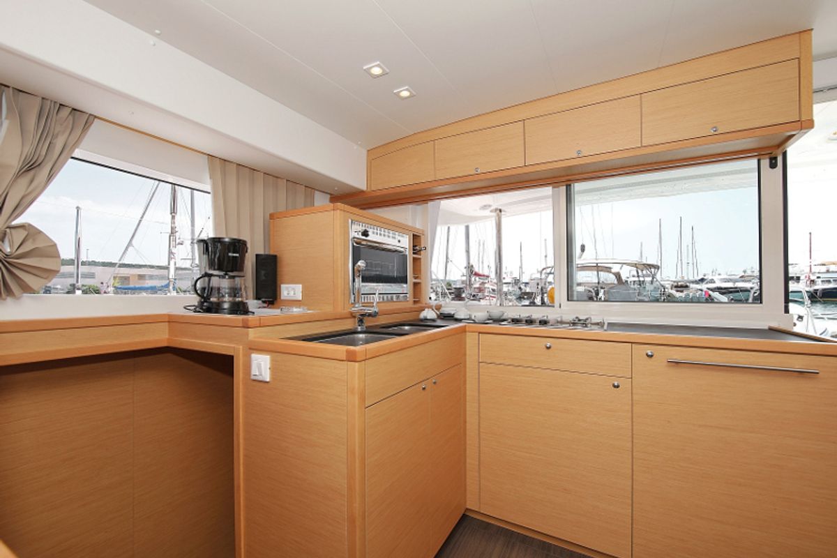 Galley of Scirocco, a Lagoon 400 S2 catamaran at Općina Sukošan, Croatia