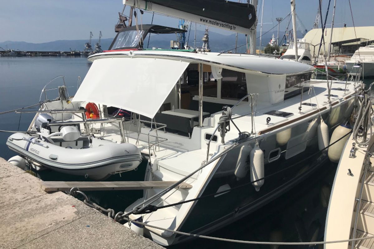 Exterior view of Scirocco, a Lagoon 400 S2 catamaran at Općina Sukošan, Croatia