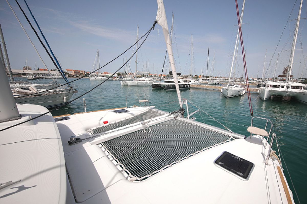 Deck of Scirocco, a Lagoon 400 S2 catamaran at Općina Sukošan, Croatia