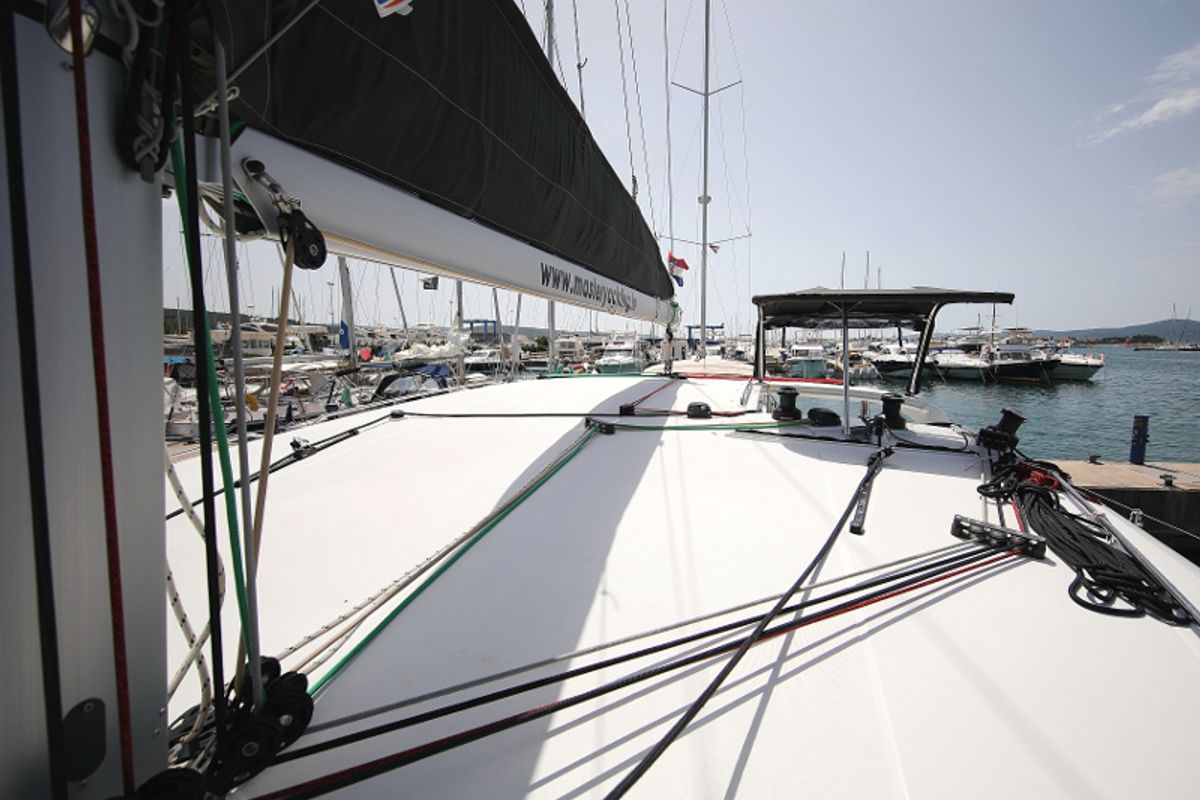 Deck of Scirocco, a Lagoon 400 S2 catamaran at Općina Sukošan, Croatia