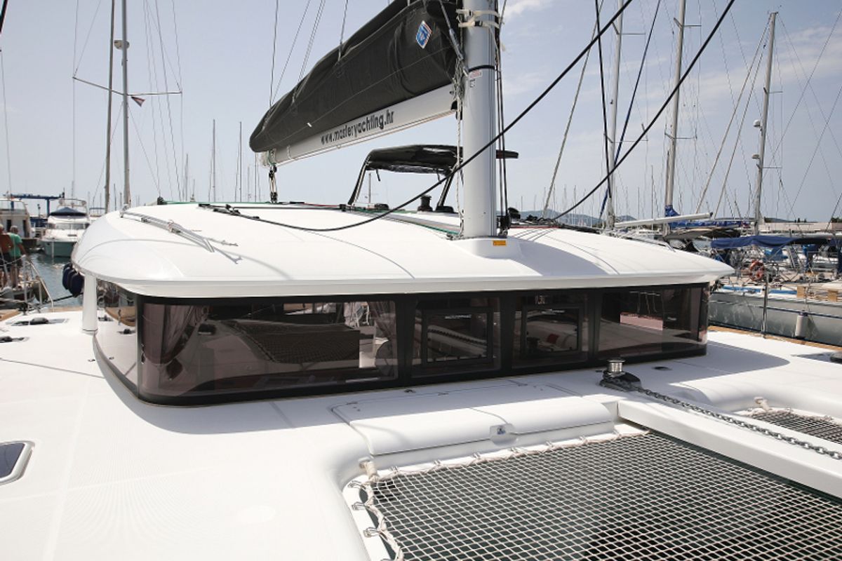 Deck of Scirocco, a Lagoon 400 S2 catamaran at Općina Sukošan, Croatia