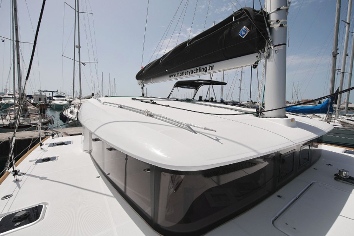 Deck of Scirocco, a Lagoon 400 S2 catamaran at Općina Sukošan, Croatia
