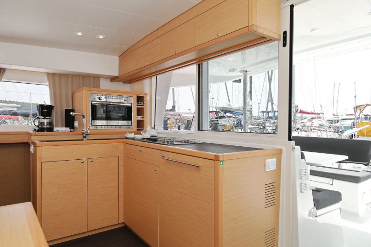 Galley of Scirocco, a Lagoon 400 S2 catamaran at Općina Sukošan, Croatia