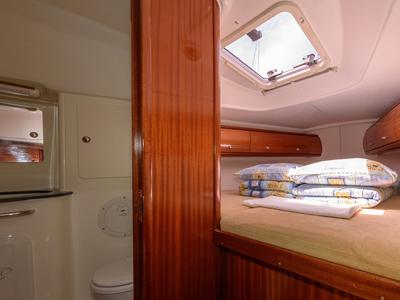Ema, a Bavaria 36 sailboat at Grad Trogir, Croatia