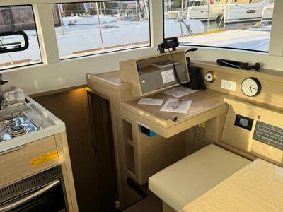 Cockpit of Ti-Bo III, a Lagoon 40 catamaran at Alameda, United States