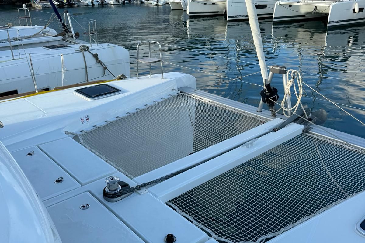 Deck of Ti-Bo III, a Lagoon 40 catamaran at Alameda, United States