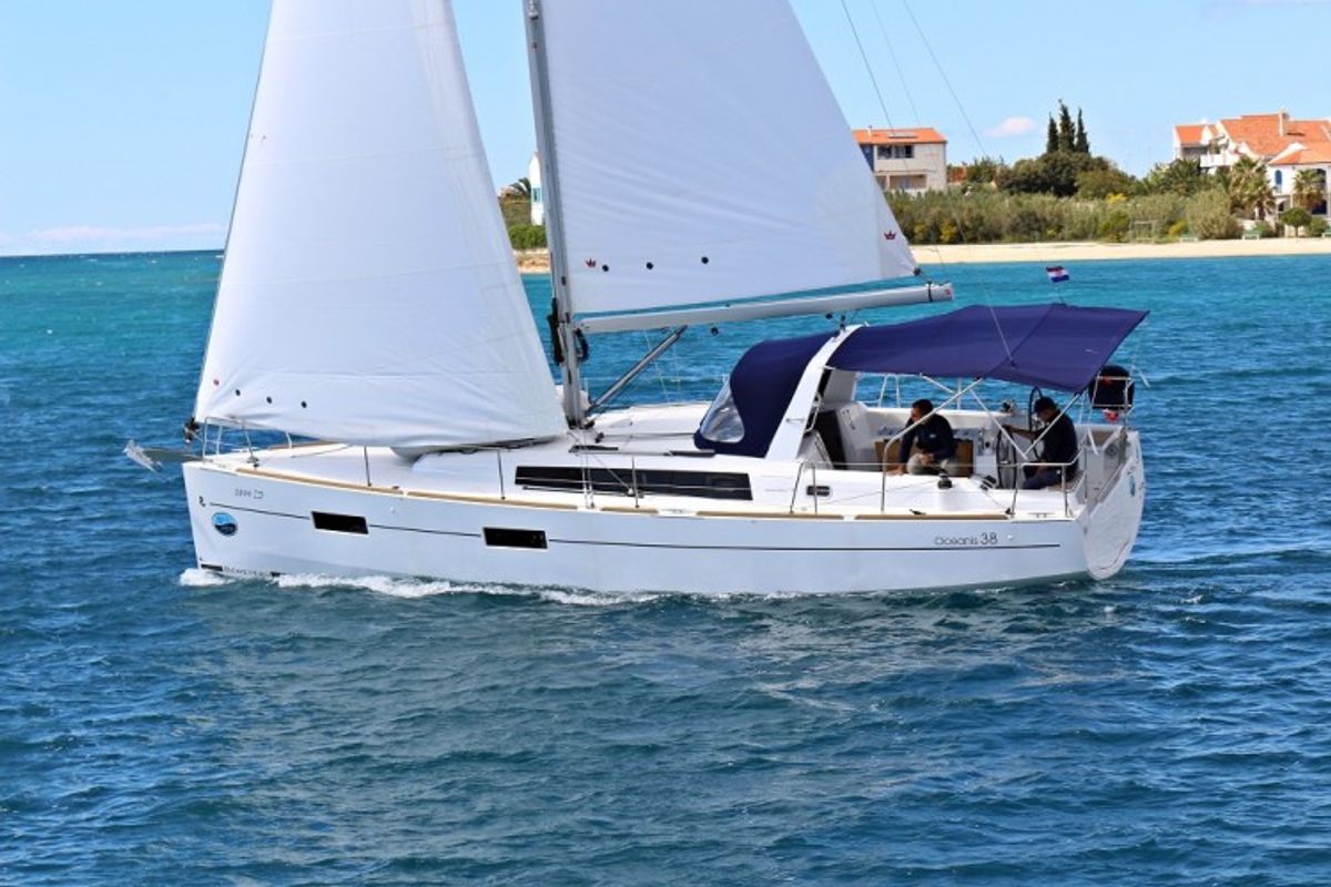 Exterior view of Stargazer, a Beneteau Oceanis 38.1 sailboat at Fethiye, Turkey