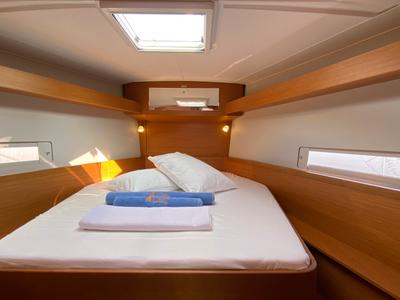 Cabin on Momo, a Dufour 37 sailboat at Marmaris, Turkey