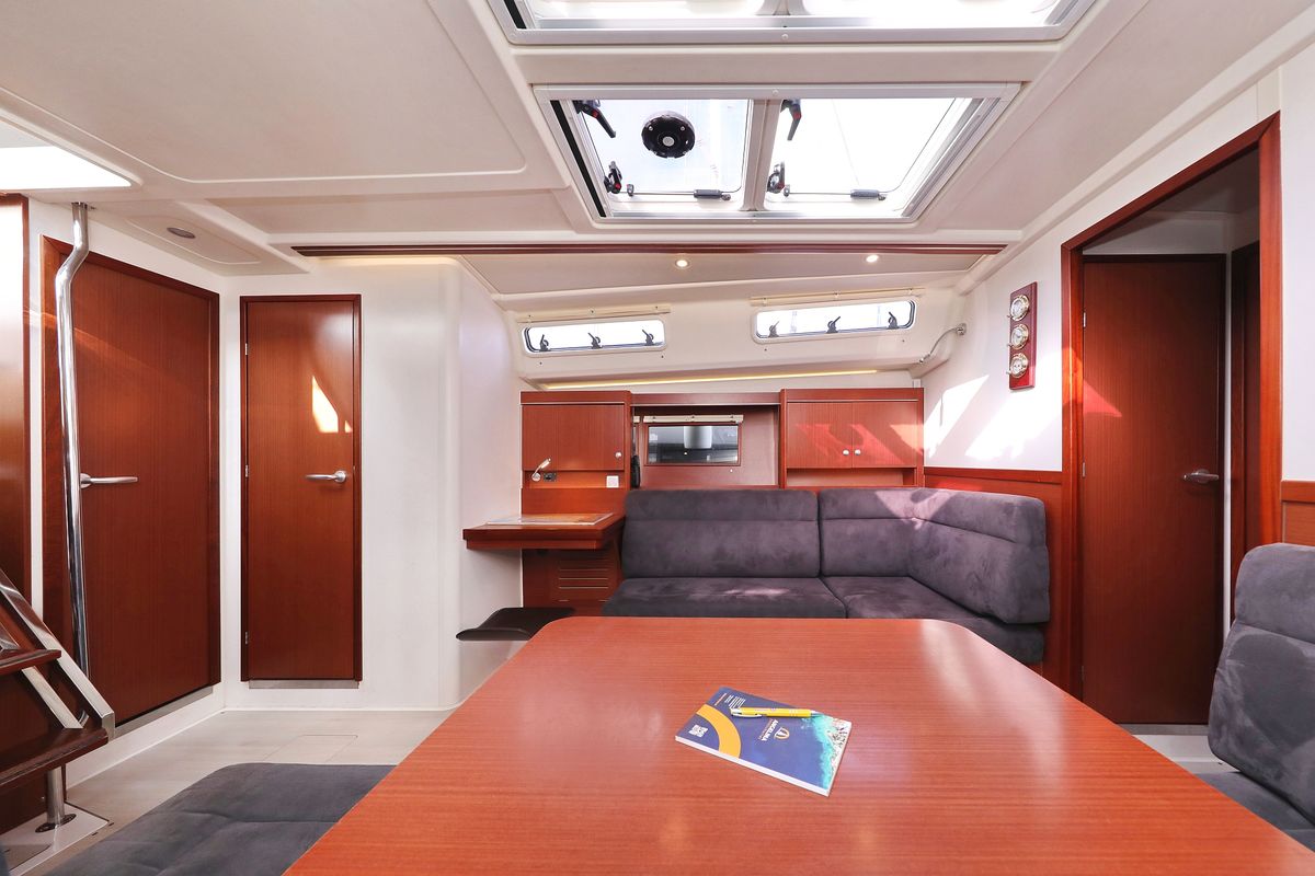 Salon of Panna, a Hanse Yachts Hanse 455 sailboat at Grad Biograd na Moru, Croatia