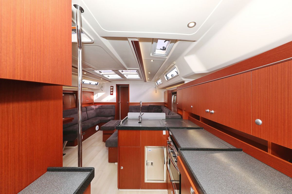 Galley of Panna, a Hanse Yachts Hanse 455 sailboat at Grad Biograd na Moru, Croatia