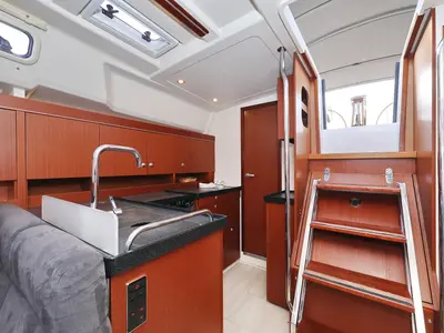 Galley of Panna, a Hanse Yachts Hanse 455 sailboat at Grad Biograd na Moru, Croatia