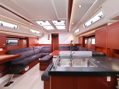 Salon of Panna, a Hanse Yachts Hanse 455 sailboat at Grad Biograd na Moru, Croatia