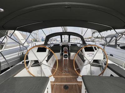 Cockpit of Panna, a Hanse Yachts Hanse 455 sailboat at Grad Biograd na Moru, Croatia
