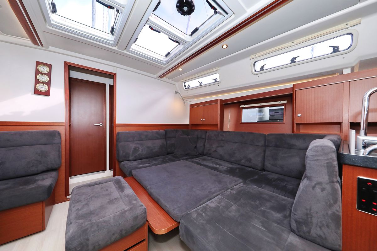 Salon of Panna, a Hanse Yachts Hanse 455 sailboat at Grad Biograd na Moru, Croatia