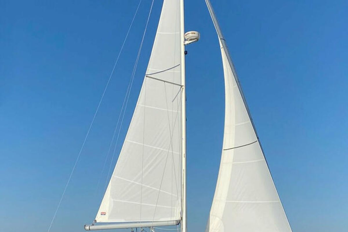 Exterior view of Flamenco, a Beneteau Oceanis 31 sailboat at Flensburg, Germany