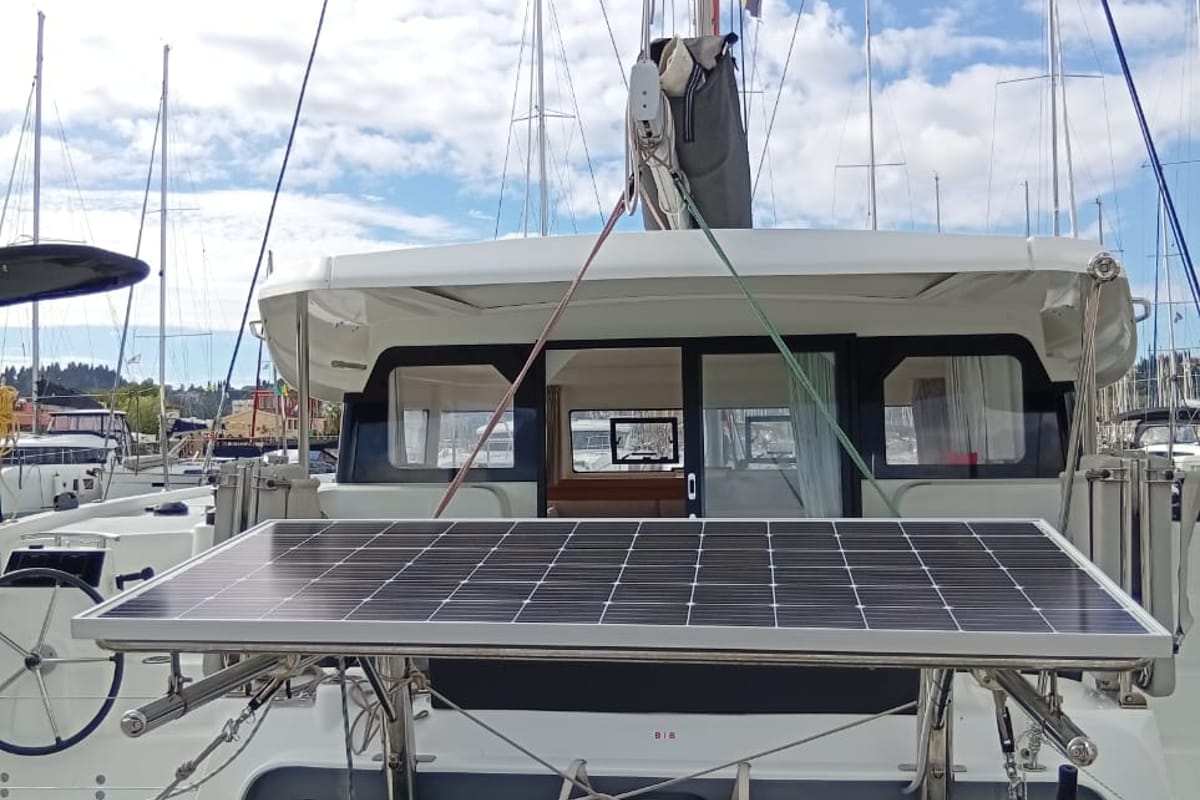 Amare II, a Excess 11 catamaran at Kontokali, Greece