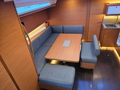 Salon of Amalia, a Dufour 470 sailboat at Skradin, Croatia