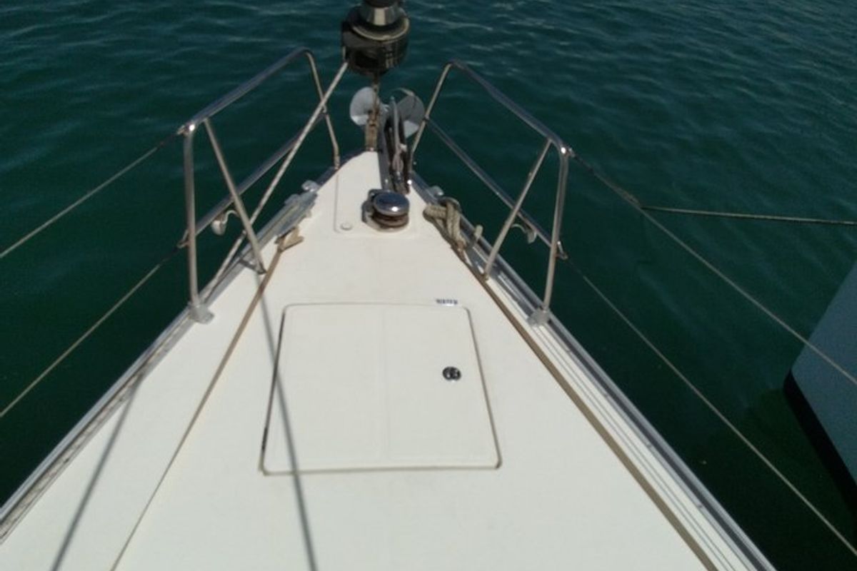 Deck of Gin Tonic, a Bavaria 51 Cruiser sailboat at Kontokali, Greece