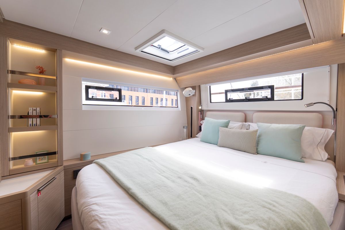 Cabin on Deb Elli, a Lagoon 51 catamaran at Sant Antoni de Portmany, Spain