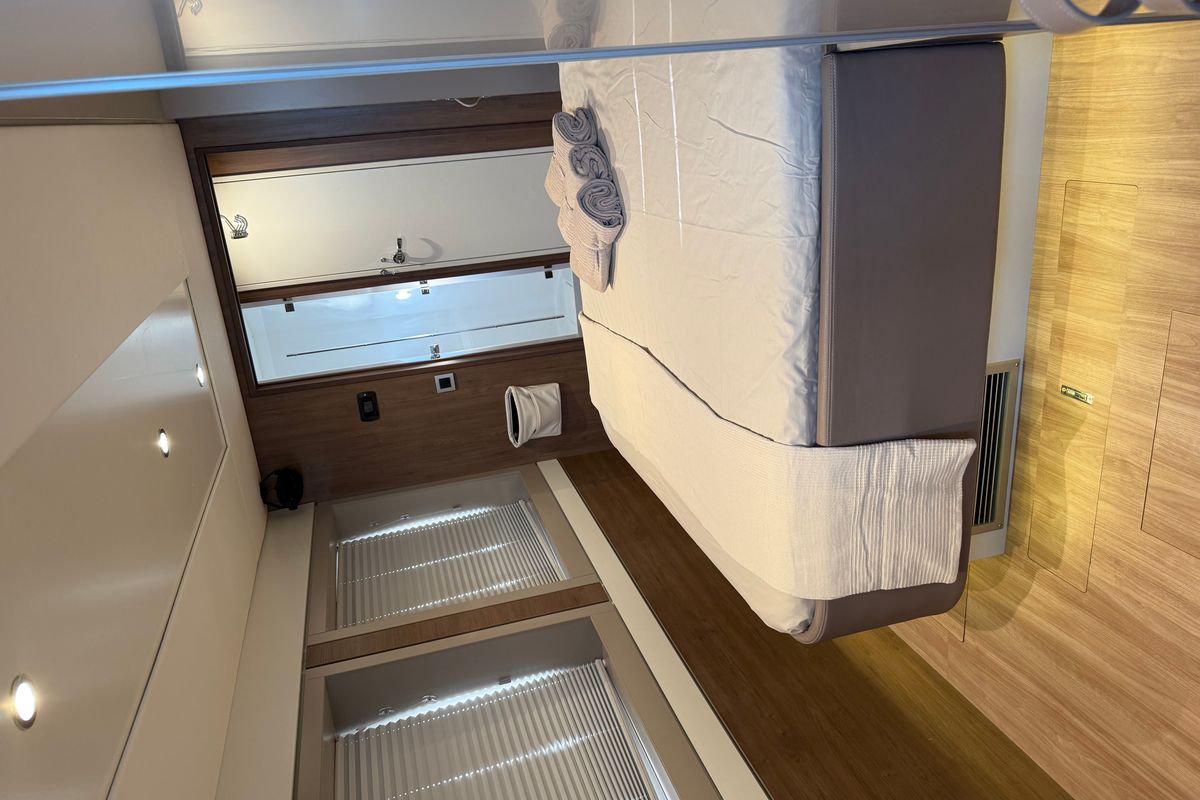 Cabin on Blue Lagoon, a Bali 5.4 catamaran at Valencia, Spain