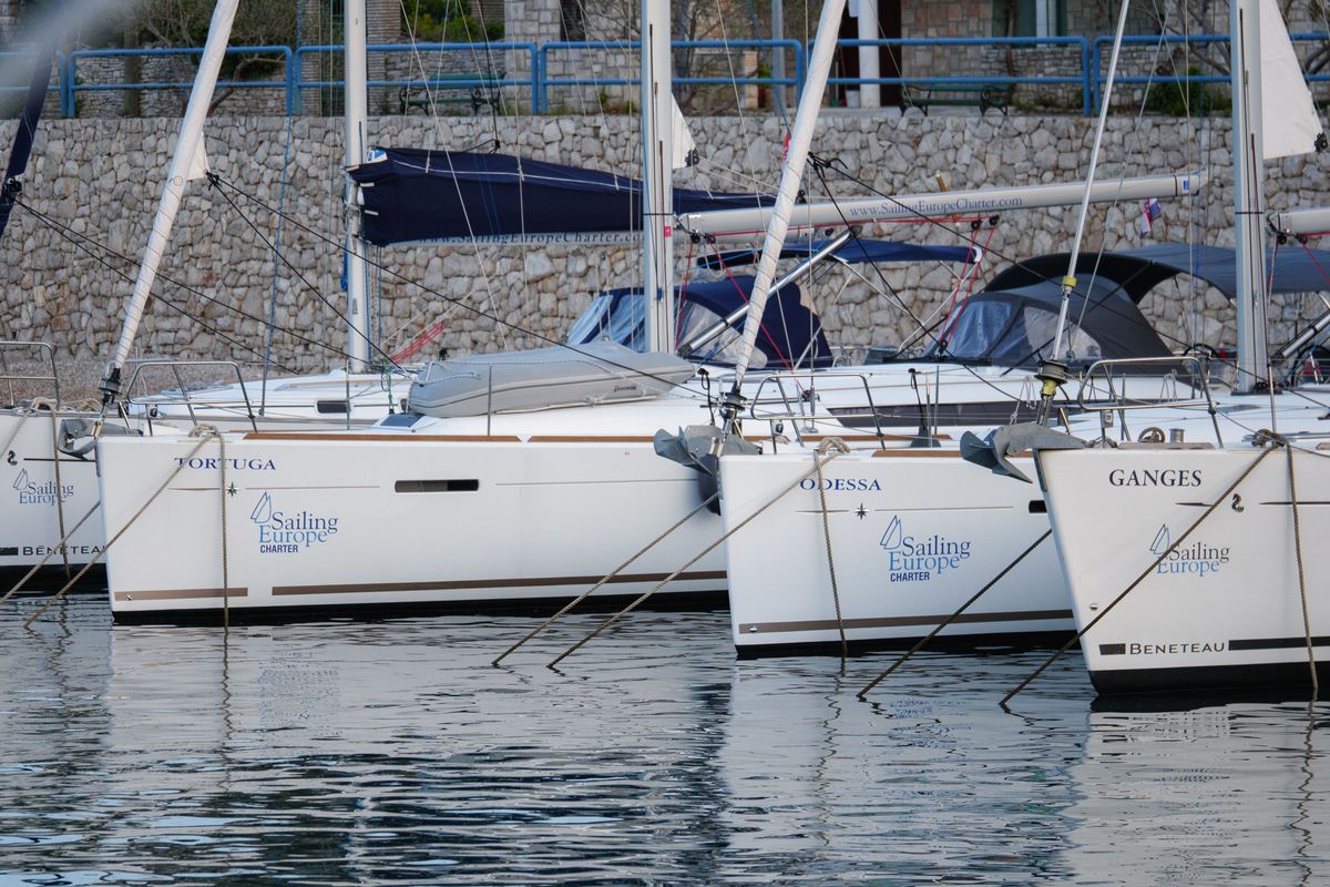 Port Royal, a Jeanneau Sun Odyssey 449 sailboat at Rogač, Croatia