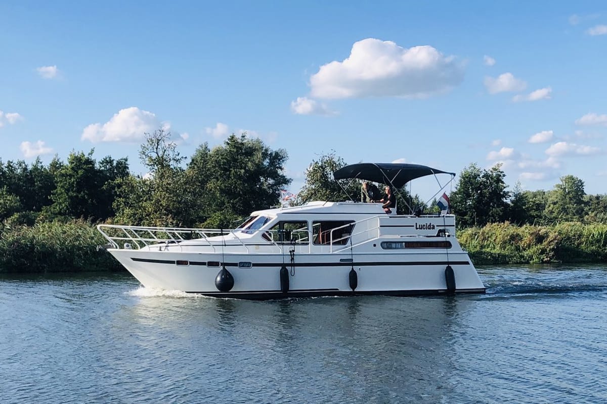 Exterior view of Lucida, a Gulet Merenpoort 1100s motorboat at Heukelum, Netherlands