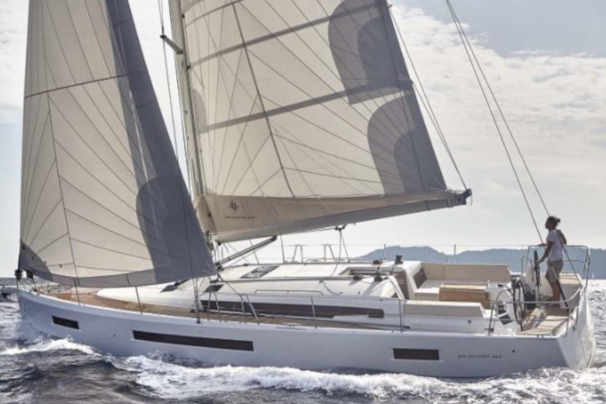 Lara, a Jeanneau Sun Odyssey 490 sailboat at Neo Klima, Greece
