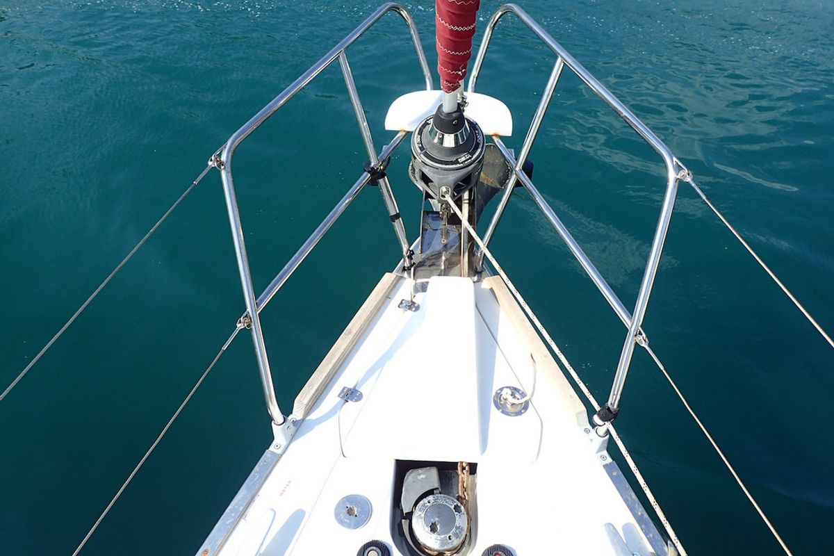 Exterior view of Moon Shadow, a Elan 444 Impression sailboat at Fethiye, Turkey
