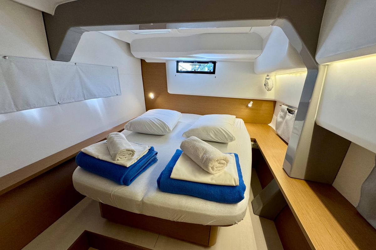 Cabin on Blue Kiss, a Excess 14 catamaran at Dubrovnik, Croatia