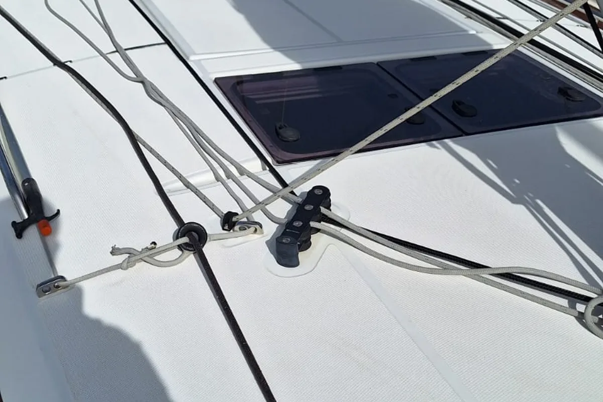 Iliada, a Jeanneau Sun Odyssey 410 sailboat at Municipal Unit of Palairos, Greece