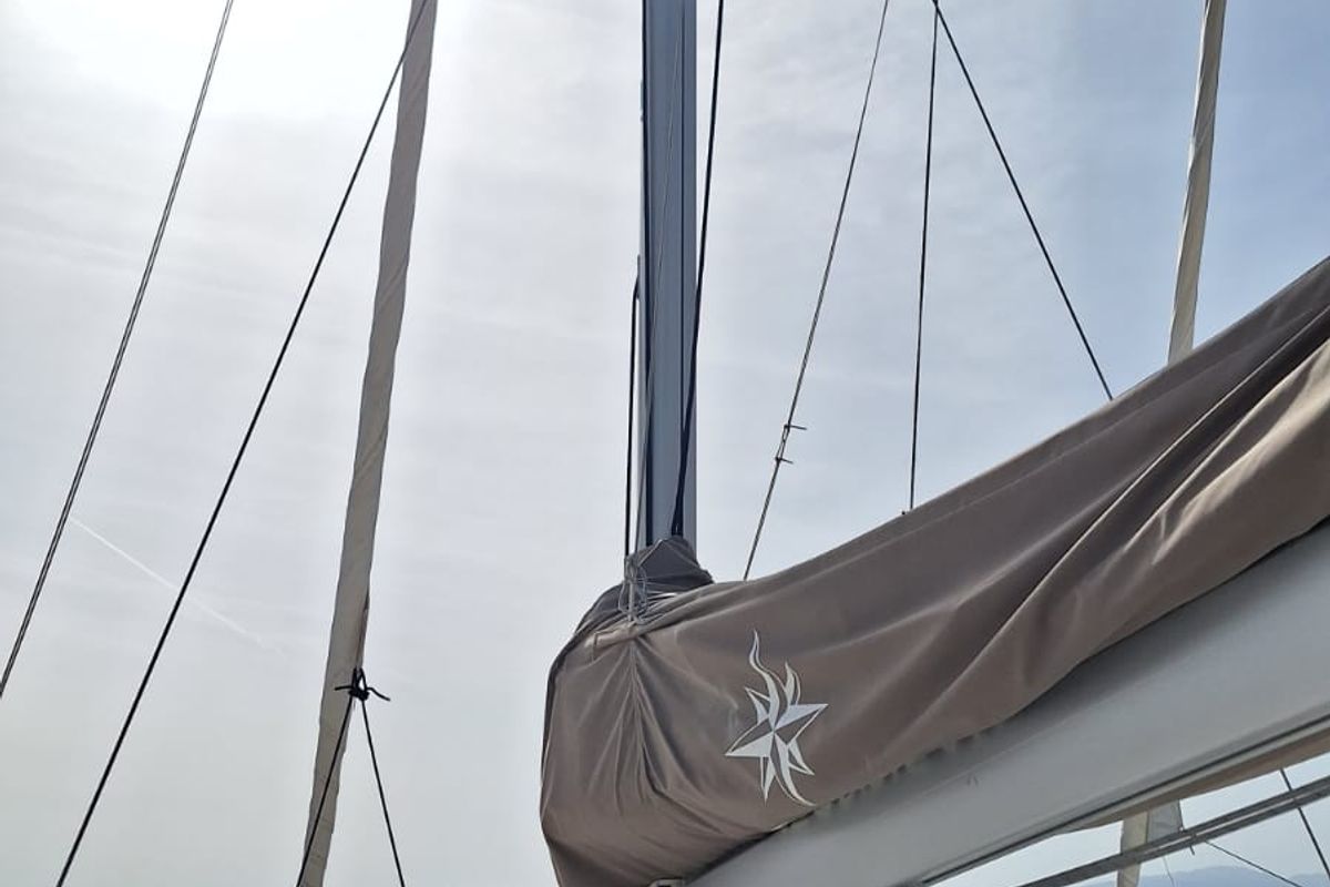 Iliada, a Jeanneau Sun Odyssey 410 sailboat at Municipal Unit of Palairos, Greece