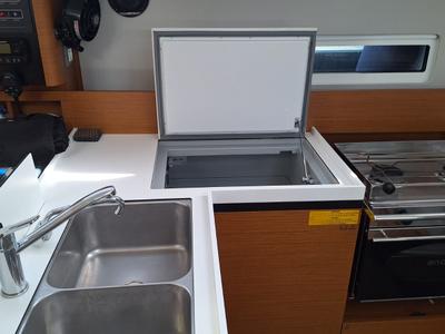 Galley of Iliada, a Jeanneau Sun Odyssey 410 sailboat at Municipal Unit of Palairos, Greece